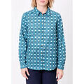 Chemise La Fiancee Du Mekong Chemise imprim&eacute;e droite voile de coton bio FEBINY Bleu Grenoble