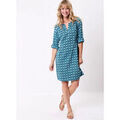 Robe courte La Fiancee Du Mekong Robe courte imprim&eacute;e voile de coton bio CAMILA Bleu