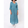 Robe La Fiancee Du Mekong Robe longue imprim&eacute;e voile de coton bio OLENCIA Bleu Grenoble