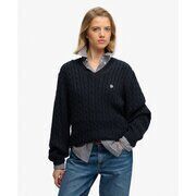 Pull Superdry Pull oversize &agrave; col en V en c&acirc;ble