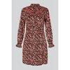 Robe courte Enorsia Robe en viscose &agrave; col haut &agrave; motif floral Rouge
