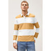 Polo Enorsia Chemise polo &agrave; col tiss&eacute; en bloc de couleur &agrave; manches longues Jaune