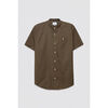 Chemise Enorsia Chemise &agrave; manches courtes &agrave; col grand-p&egrave;re Marron
