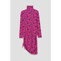 Robe Enorsia Pink Side Tie Knot Christmas Print Bodycon Dress