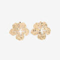 Boucles d'oreille sur Grenoble : Boucles oreilles Lollipops Boucles d'oreilles fleurs dor&eacute;es martel&eacute;es Dor&eacute;