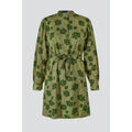 Robe courte Enorsia Robe verte floral &agrave; col haut, ceintur&eacute;e et mini Vert Grenoble