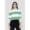 Polo Enorsia Polo ray&eacute; &agrave; ourlet brut et coupe crop YD Vert