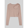 T-shirt Enorsia Haut court c&ocirc;tel&eacute; et legging taille haute assortis Gris