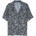 Chemises sur Grenoble : Chemise Enorsia Chemise d&eacute;contract&eacute;e &agrave; imprim&eacute; animalier Noir