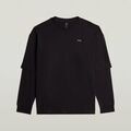 Pulls/Sweat sur Grenoble : Pull G-Star Raw D28600-E385 DOUBLE SLEEVE LOOSE R T-6484 BLACK