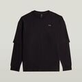 Pulls/Sweat sur Grenoble : Pull G-Star Raw D28600-E385 DOUBLE SLEEVE LOOSE R T-6484 BLACK