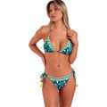 Maillots de bain sur Grenoble : Maillots de bain Admas Ensemble deux pi&egrave;ces bikini triangle pr&eacute;form&eacute; Patchwork Bleu