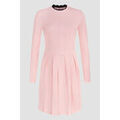 Robe courte Enorsia Robe mini en jersey c&ocirc;tel&eacute; avec col en dentelle Rose Grenoble