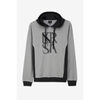 Pull Enorsia Sweat &agrave; capuche imprim&eacute; flock&eacute; Gris