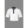 Polo Enorsia Chemise polo &agrave; col rabattu avec double passementerie Blanc