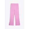 Pantalon Enorsia Pantalons en jersey textur&eacute; &agrave; c&ocirc;tes et fente lat&eacute;rale Rose