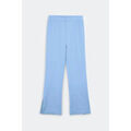Pantalon Enorsia Pantalons en jersey textur&eacute; &agrave; c&ocirc;tes et fente lat&eacute;rale Bleu Grenoble