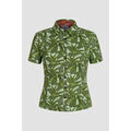 Chemises sur Grenoble : Chemise Enorsia Chemises mi-crop &agrave; motif de feuilles Vert