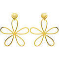 Boucles d'oreille sur Grenoble : Boucles oreilles Brillaxis Boucles d'oreilles fleur acier dor&eacute; Jaune