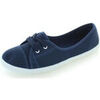 Baskets Vera Collection Tennis femme basic en toile avec lacets, bleu marine