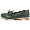 Ballerines Vera Collection Loafer Mocassins Femme avec boucle m&eacute;tallis&eacute;e Kaki