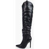 Bottes Vera Collection Cuissardes &agrave; Talons Hautes Fins avec Bout Pointu, Noir Noir
