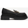 Ballerines Vera Collection Mocassins femme avec boucle grosse semelle, Noir