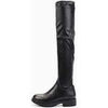 Bottes Vera Collection Cuissardes noir en simili-cuir &agrave; talon plat Noir