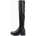 Bottes Vera Collection Cuissardes noir en simili-cuir à talon plat Noir Bottes Vera Collection Cuissardes noir en simili-cuir à talon plat Noir Grenoble