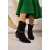 Bottines Vera Collection Santiags femmes avec boucle, Noir