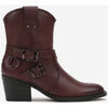 Bottines Vera Collection Santiags femmes avec boucle et bride, Bordeaux