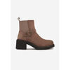 Bottines Vera Collection Bottine &agrave; talon en su&eacute;dine avec boucle, Taupe Marron