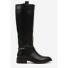 Bottes Vera Collection Bottes hautes plates avec cha&icirc;nes, Noir Noir