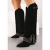 Bottes Vera Collection Bottes Santiags gu&ecirc;tres style Cowboy clout&eacute;es, Noir Noir