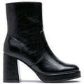Bottines Vera Collection Bottines &agrave; talons &eacute;pais et Plateforme, Noir vernis Noir