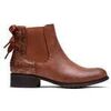 Bottines Vera Collection Bottines plates avec n?ud d&eacute;coratif, Camel Marron
