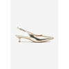 Chaussures escarpins Vera Collection Escarpins slingback &agrave; petit talon aiguille, Dor&eacute; Dor&eacute;