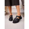 Ballerines Vera Collection Sandales style spartiate &agrave; semelle &eacute;paisse, Noires Noir