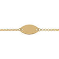 Bracelets sur Grenoble : Bracelets Brillaxis Identit&eacute; b&eacute;b&eacute; or jaune 9 carats maille jaseron Jaune