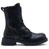 Bottines Vera Collection Bottines femmes &agrave; lacets effet serpent, Noire Noir
