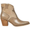 Bottines Vera Collection Bottine femme style Santiags effet m&eacute;tallis&eacute;, Taupe Marron