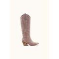 T-shirt Vera Collection Botte Santiags su&eacute;dine strass style Cowboy, Taupe Beige Grenoble