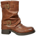 Boots Vera Collection Biker boots gu&ecirc;tre avec boucles, Camel Marron