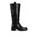 Bottes Vera Collection Bottes cavali&egrave;re talon plate, Noire Noir Grenoble