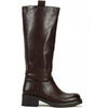 Bottes Vera Collection Bottes Marron cavali&egrave;re talon plat Marron