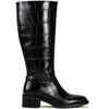 Bottes Vera Collection Bottes &agrave; petit talon en similicuir effet croco, Noir Noir