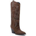 Bottes Vera Collection Botte Santiags su&eacute;dine strass style Cowboy, Marron Marron Grenoble