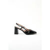 Chaussures escarpins Vera Collection Escarpins avec bride boucles talon ouvert, Noir vernis