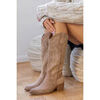 Bottes Vera Collection Botte Santiags su&eacute;dine strass style Cowboy, Taupe Beige