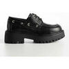 Chaussures bateau Vera Collection Chaussures femmes Oxford &agrave; lacets plateforme Noir